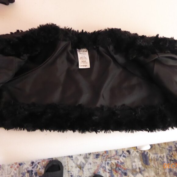 Little Me Brand 12 Month Zip Front Jacket with Faux Fur vest - Picture 4 of 11